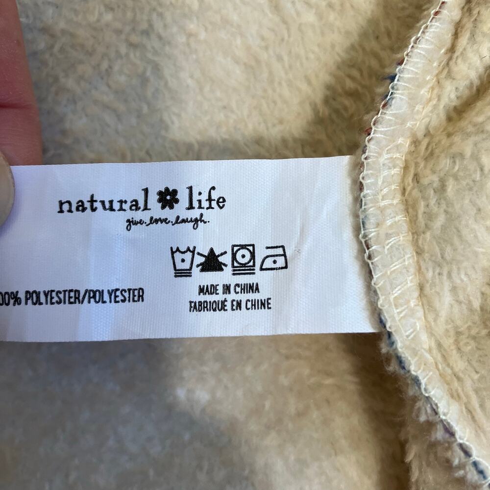 Natural Life Sz S/M Cozy Blanket Kimono Patchwork Floral Print Hood & Pockets - Picture 9 of 16